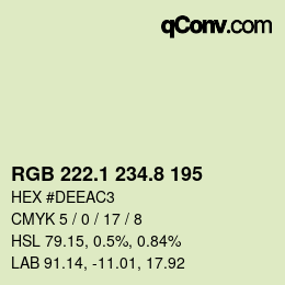 カラーコード: RGB 222.1 234.8 195 | qconv.com