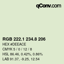 Color code: RGB 222.1 234.8 206 | qconv.com