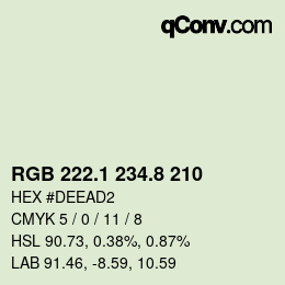 カラーコード: RGB 222.1 234.8 210 | qconv.com