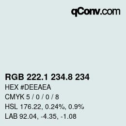 カラーコード: RGB 222.1 234.8 234 | qconv.com