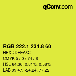 カラーコード: RGB 222.1 234.8 60 | qconv.com