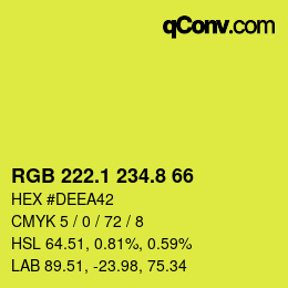 カラーコード: RGB 222.1 234.8 66 | qconv.com