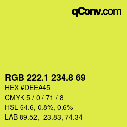 カラーコード: RGB 222.1 234.8 69 | qconv.com