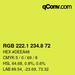 カラーコード: RGB 222.1 234.8 72 | qconv.com