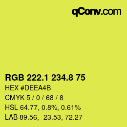 カラーコード: RGB 222.1 234.8 75 | qconv.com