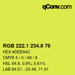 カラーコード: RGB 222.1 234.8 76 | qconv.com