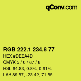 カラーコード: RGB 222.1 234.8 77 | qconv.com