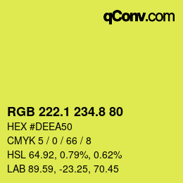 カラーコード: RGB 222.1 234.8 80 | qconv.com