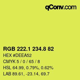 カラーコード: RGB 222.1 234.8 82 | qconv.com