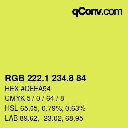 カラーコード: RGB 222.1 234.8 84 | qconv.com