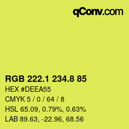 カラーコード: RGB 222.1 234.8 85 | qconv.com