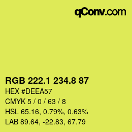 カラーコード: RGB 222.1 234.8 87 | qconv.com
