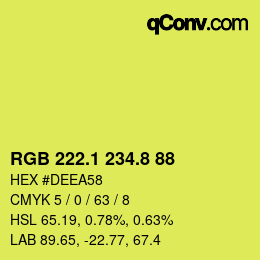 カラーコード: RGB 222.1 234.8 88 | qconv.com