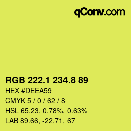 カラーコード: RGB 222.1 234.8 89 | qconv.com