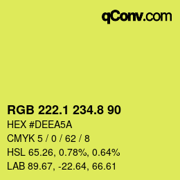 カラーコード: RGB 222.1 234.8 90 | qconv.com