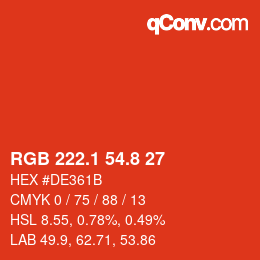 Color code: RGB 222.1 54.8 27 | qconv.com