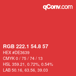 Color code: RGB 222.1 54.8 57 | qconv.com