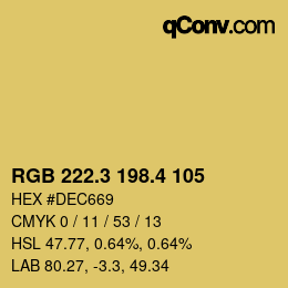 カラーコード: RGB 222.3 198.4 105 | qconv.com