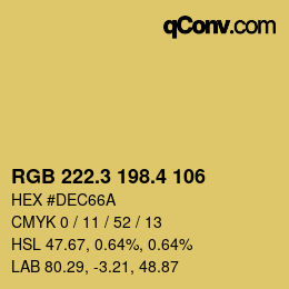 カラーコード: RGB 222.3 198.4 106 | qconv.com