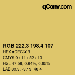 カラーコード: RGB 222.3 198.4 107 | qconv.com
