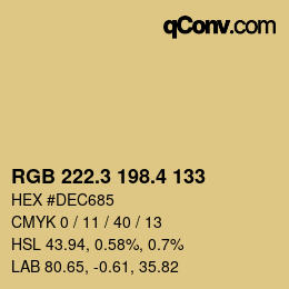 カラーコード: RGB 222.3 198.4 133 | qconv.com