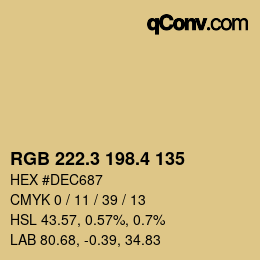カラーコード: RGB 222.3 198.4 135 | qconv.com