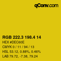 カラーコード: RGB 222.3 198.4 14 | qconv.com