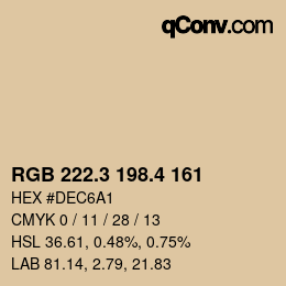 カラーコード: RGB 222.3 198.4 161 | qconv.com