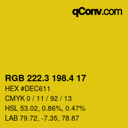 カラーコード: RGB 222.3 198.4 17 | qconv.com