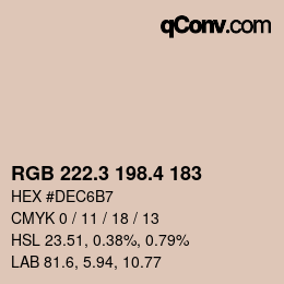 カラーコード: RGB 222.3 198.4 183 | qconv.com