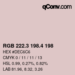 カラーコード: RGB 222.3 198.4 198 | qconv.com