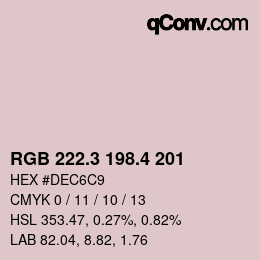 カラーコード: RGB 222.3 198.4 201 | qconv.com