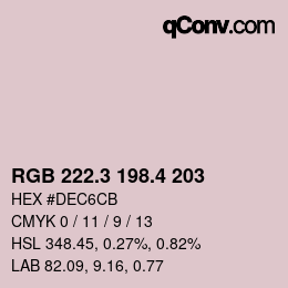 カラーコード: RGB 222.3 198.4 203 | qconv.com