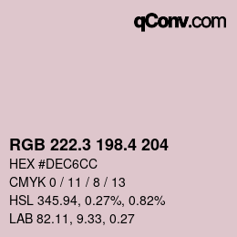 カラーコード: RGB 222.3 198.4 204 | qconv.com