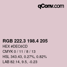 カラーコード: RGB 222.3 198.4 205 | qconv.com