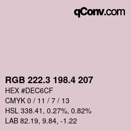 カラーコード: RGB 222.3 198.4 207 | qconv.com