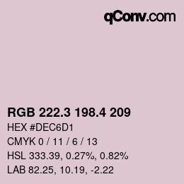 カラーコード: RGB 222.3 198.4 209 | qconv.com