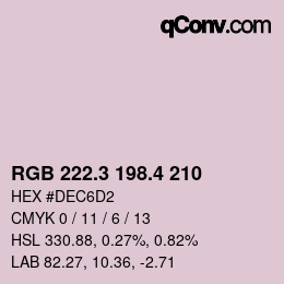 カラーコード: RGB 222.3 198.4 210 | qconv.com