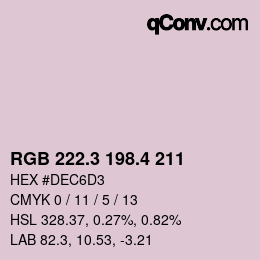 カラーコード: RGB 222.3 198.4 211 | qconv.com
