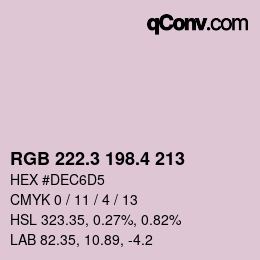 カラーコード: RGB 222.3 198.4 213 | qconv.com