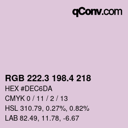 カラーコード: RGB 222.3 198.4 218 | qconv.com