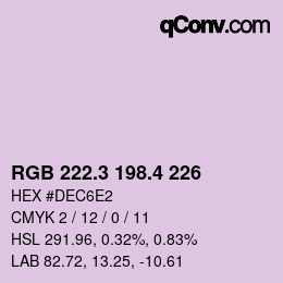 カラーコード: RGB 222.3 198.4 226 | qconv.com