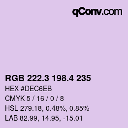 カラーコード: RGB 222.3 198.4 235 | qconv.com