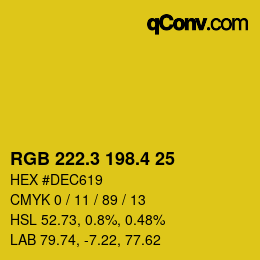 カラーコード: RGB 222.3 198.4 25 | qconv.com