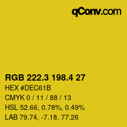 カラーコード: RGB 222.3 198.4 27 | qconv.com