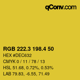 カラーコード: RGB 222.3 198.4 50 | qconv.com