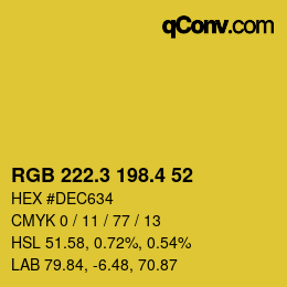 カラーコード: RGB 222.3 198.4 52 | qconv.com