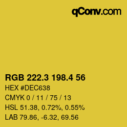 カラーコード: RGB 222.3 198.4 56 | qconv.com