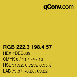 カラーコード: RGB 222.3 198.4 57 | qconv.com