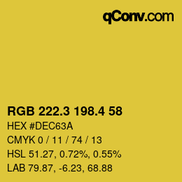 カラーコード: RGB 222.3 198.4 58 | qconv.com